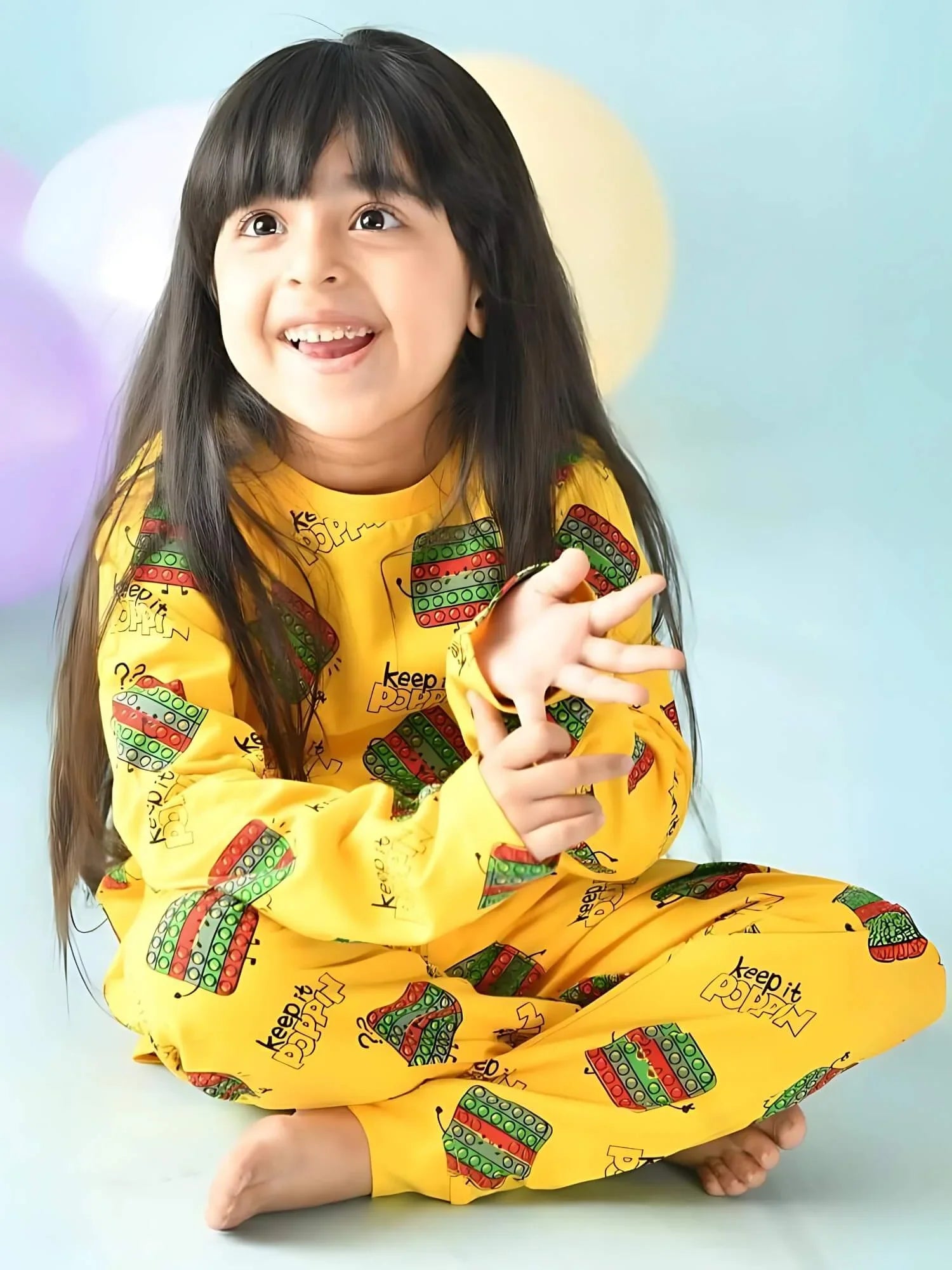 Girls yellow co ord set regular fit by Zelzis