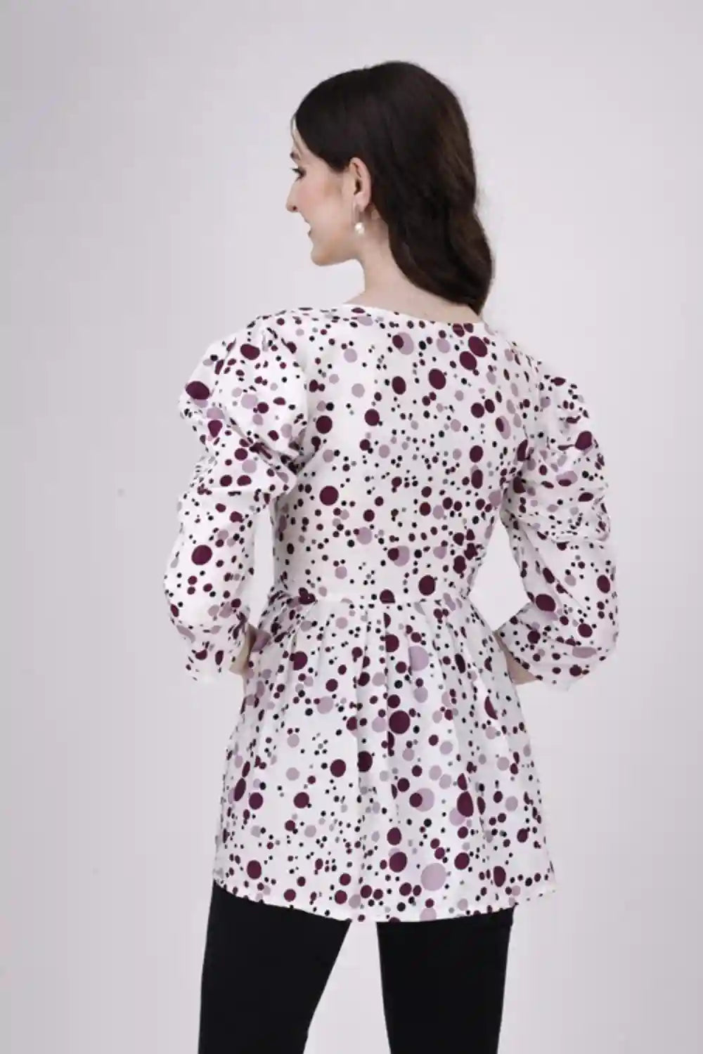 Trendy Hip-Length Purple Tunic Top for Women – Stylish & Comfortable