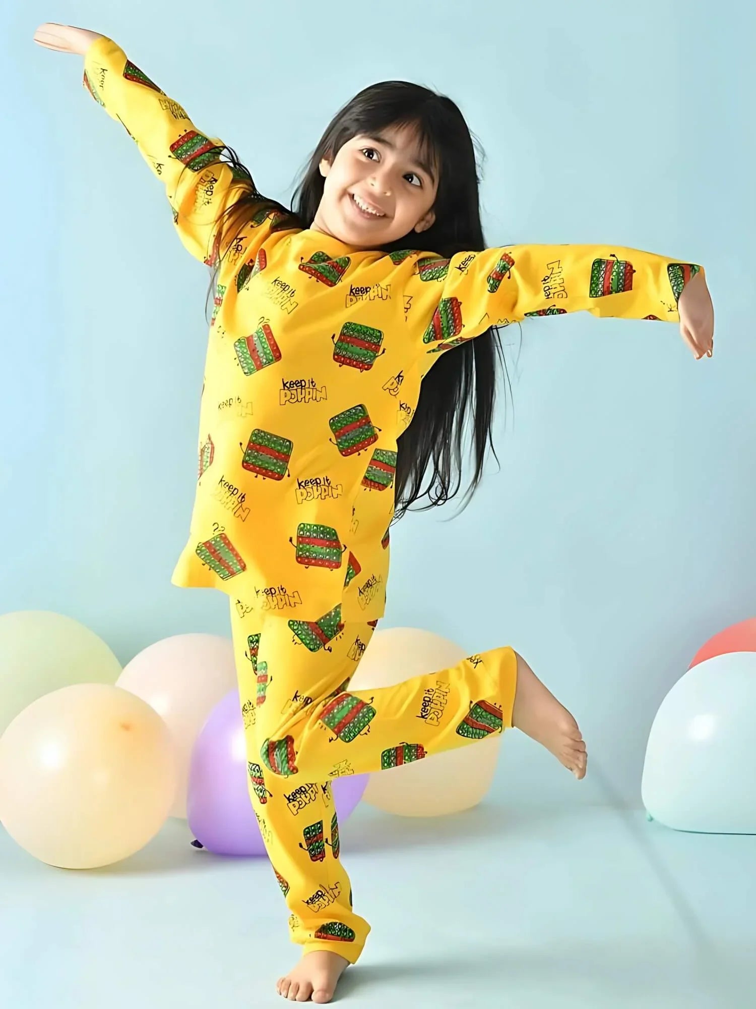 Zelzis girls t-shirt and pants combo in yellow