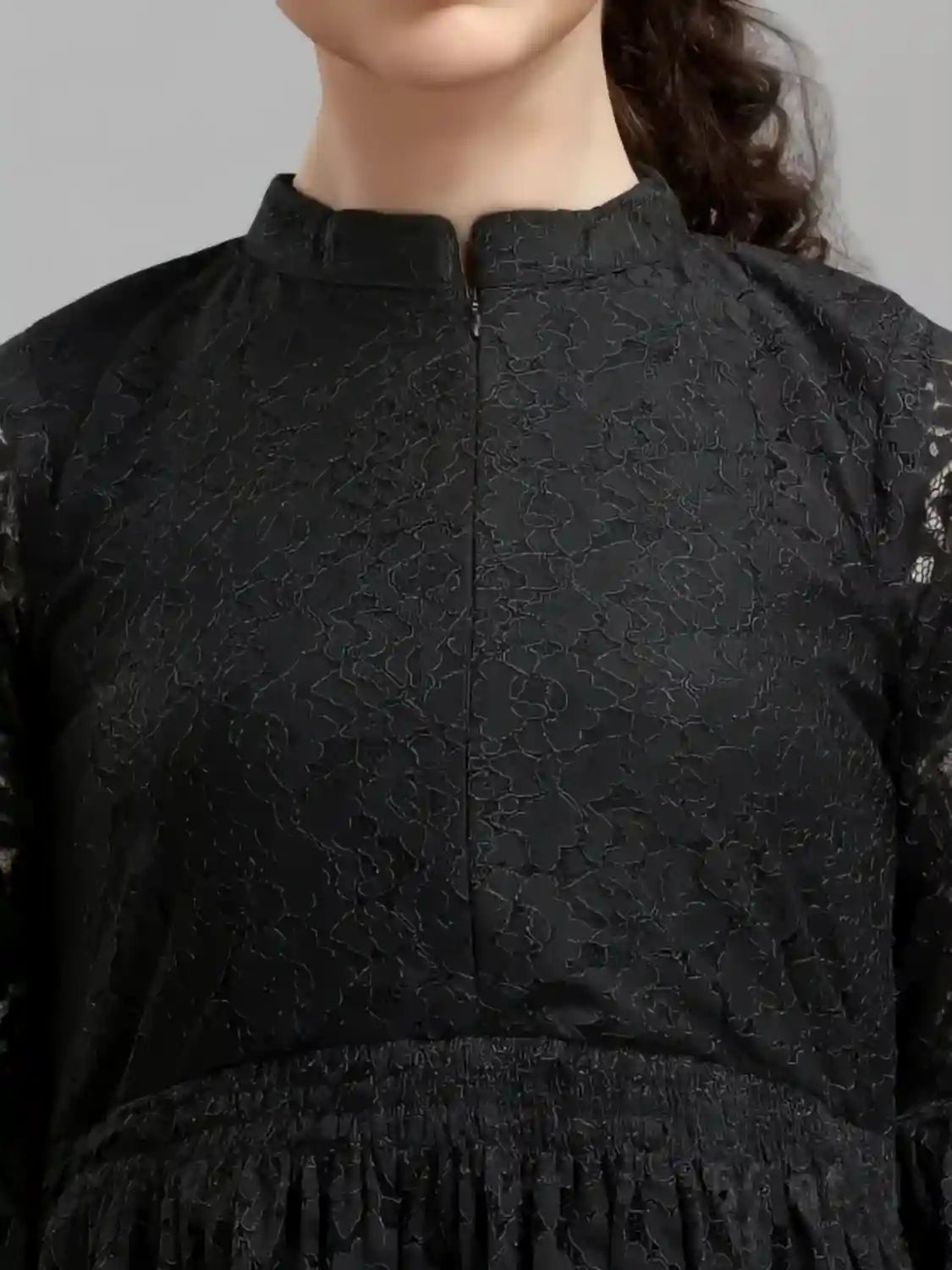 elegant black net top with crepe inner for party and daily wear