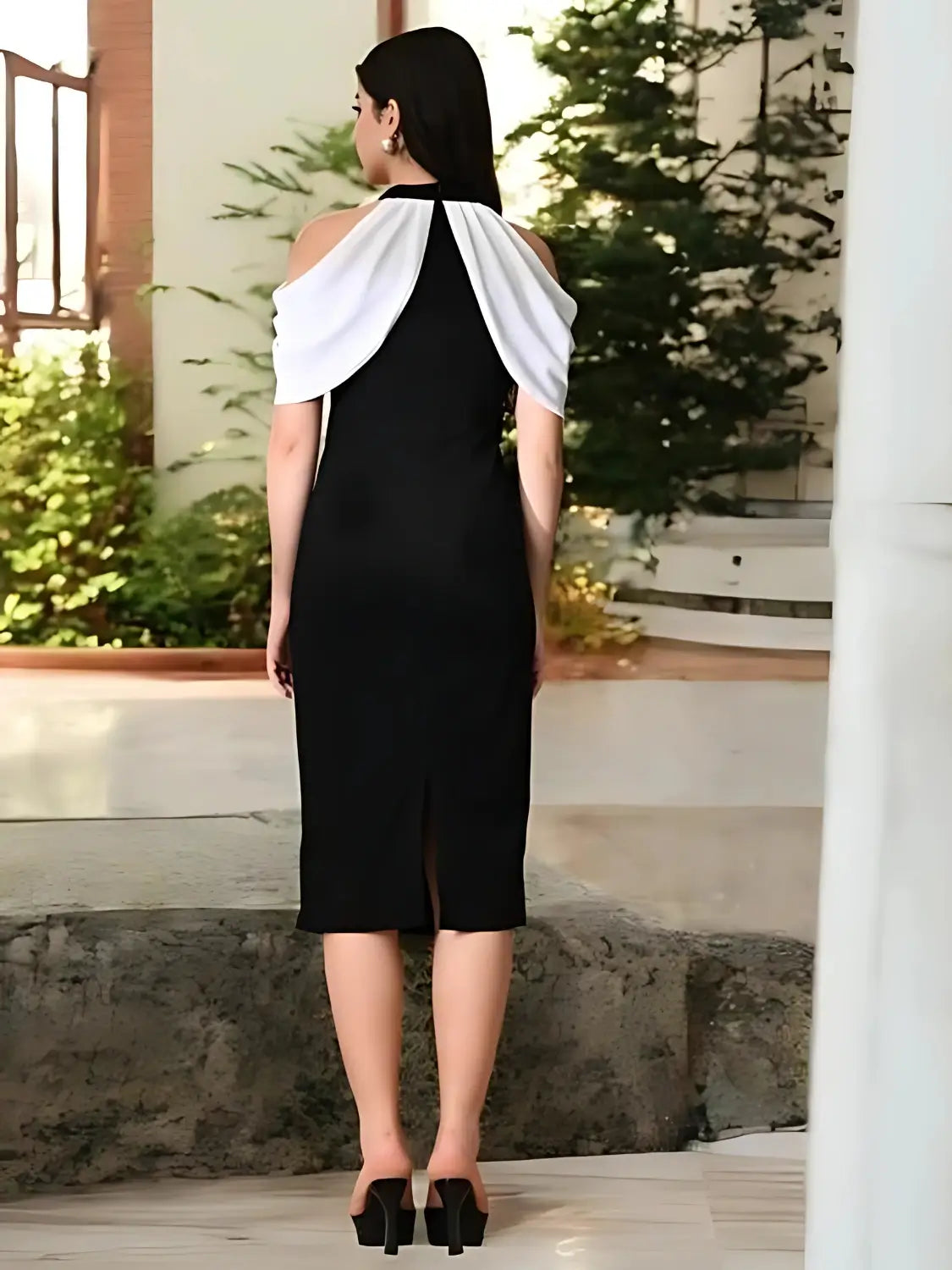 evening wear halter neck dress for women